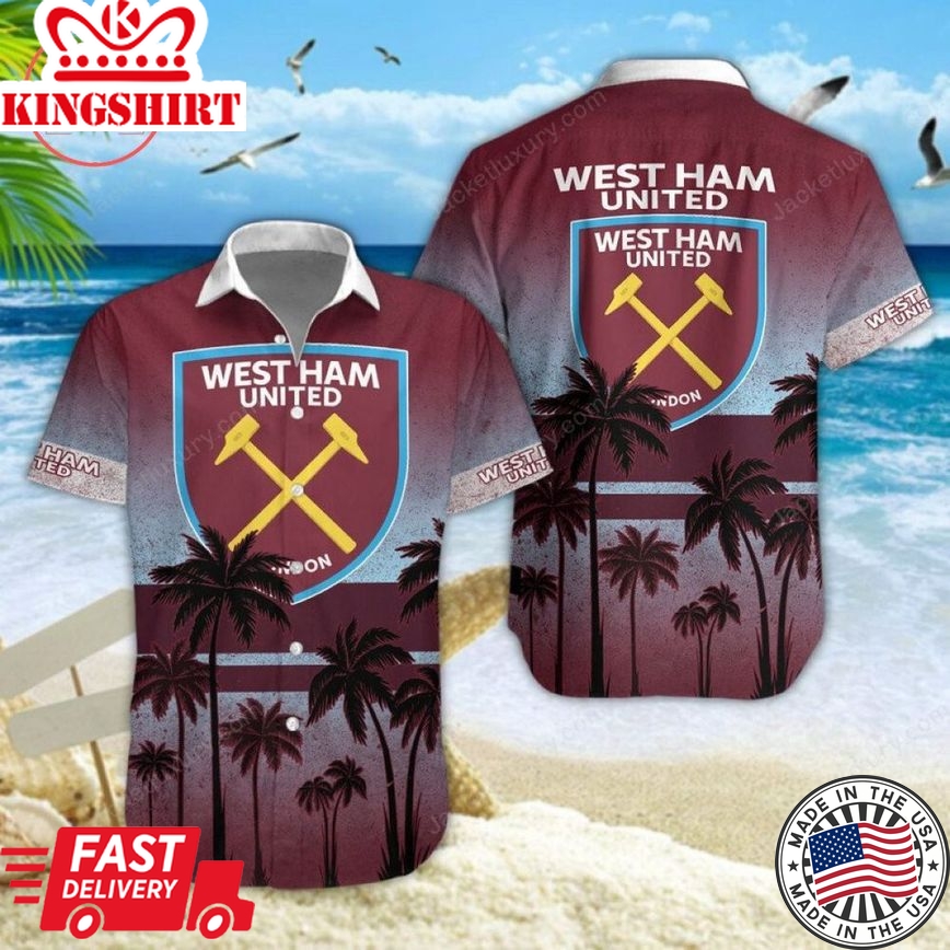 West Ham United Fc Coconut Tree Beach Trendy Hawaiian Shirt Aloha Shirt