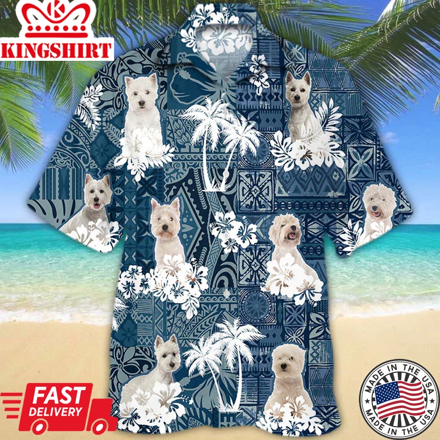 West Highland White Terrier Trendy Hawaiian Shirt