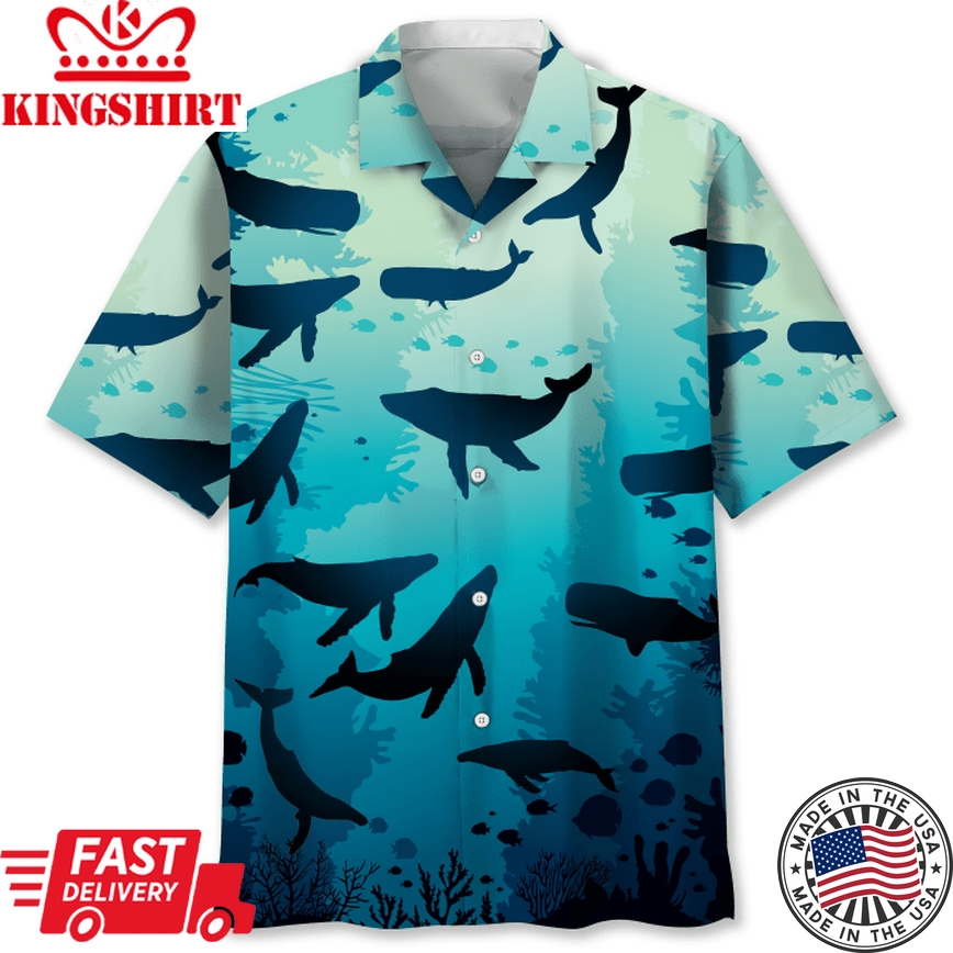 Whale Beach Trendy Hawaiian Shirt