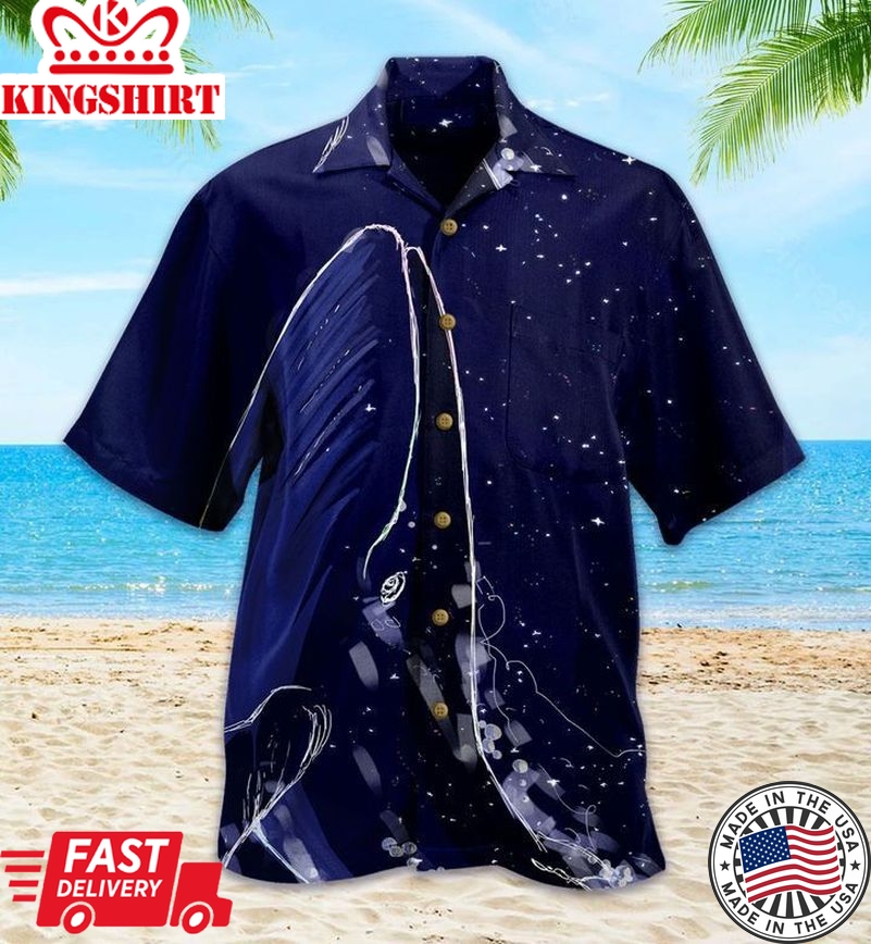 Whale Blue Black Trendy Hawaiian Shirt 3D Summer Gifts