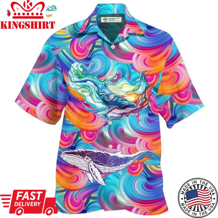 Whale Colorful Cool Hawaiian Shirt