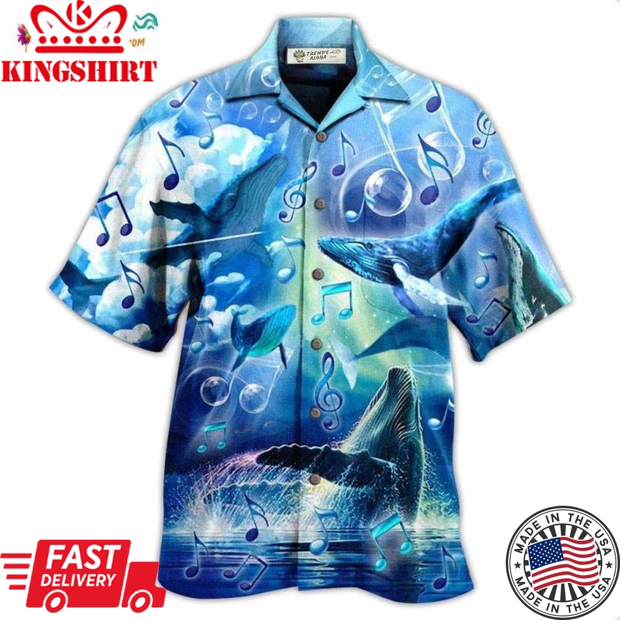 Whale Dancing In The Melody Of The Blue Sea Hawaiian Shirt