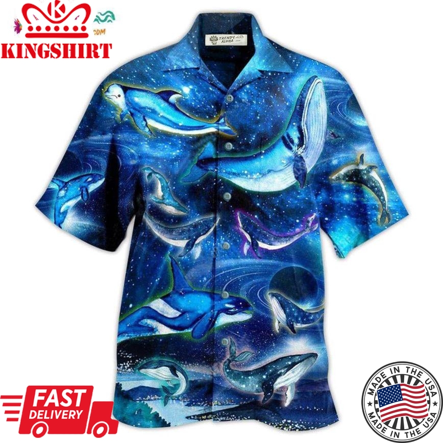 Whale In Fantasy Space Hawaiian Shirt