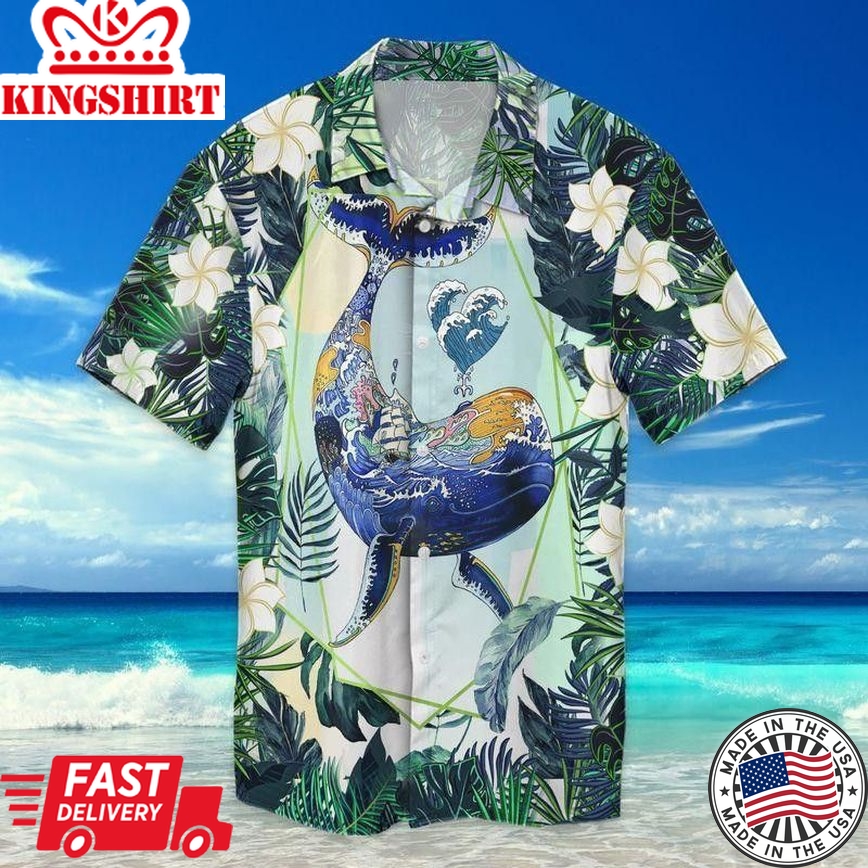 Whale Trendy Hawaiian Shirt