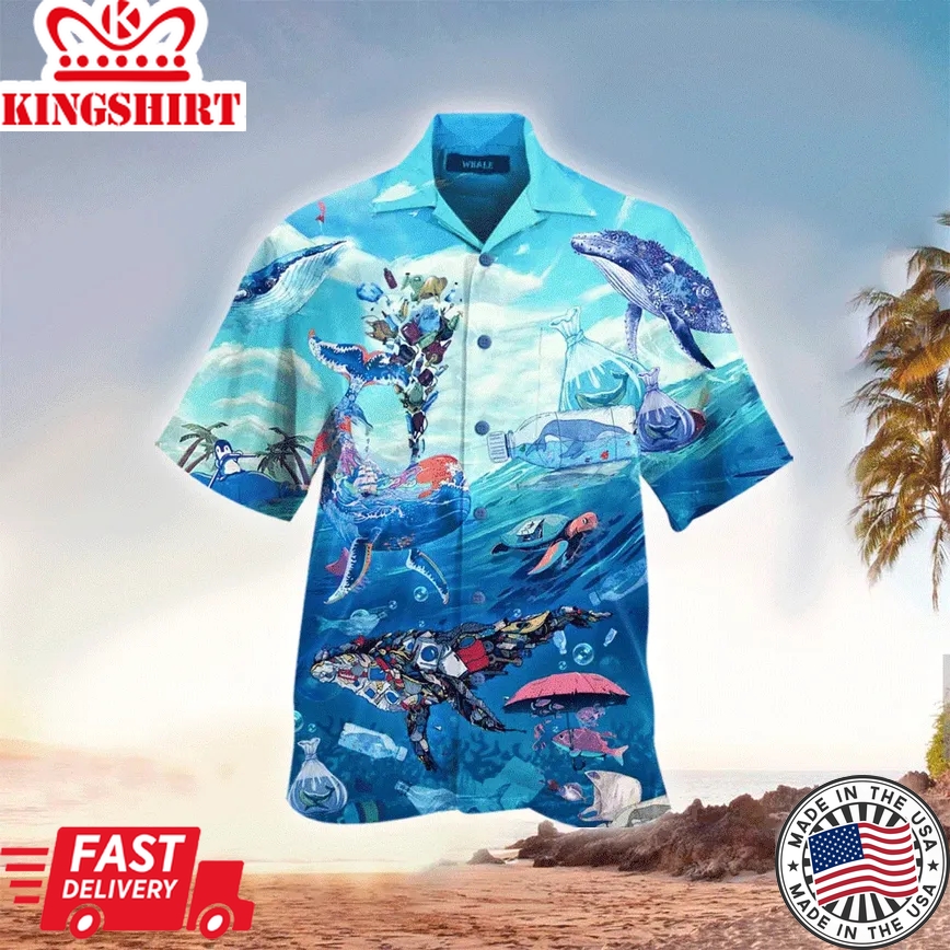 Whale Trendy Hawaiian Shirt, Whale Clothing For Whale Lovers Summer Gifts