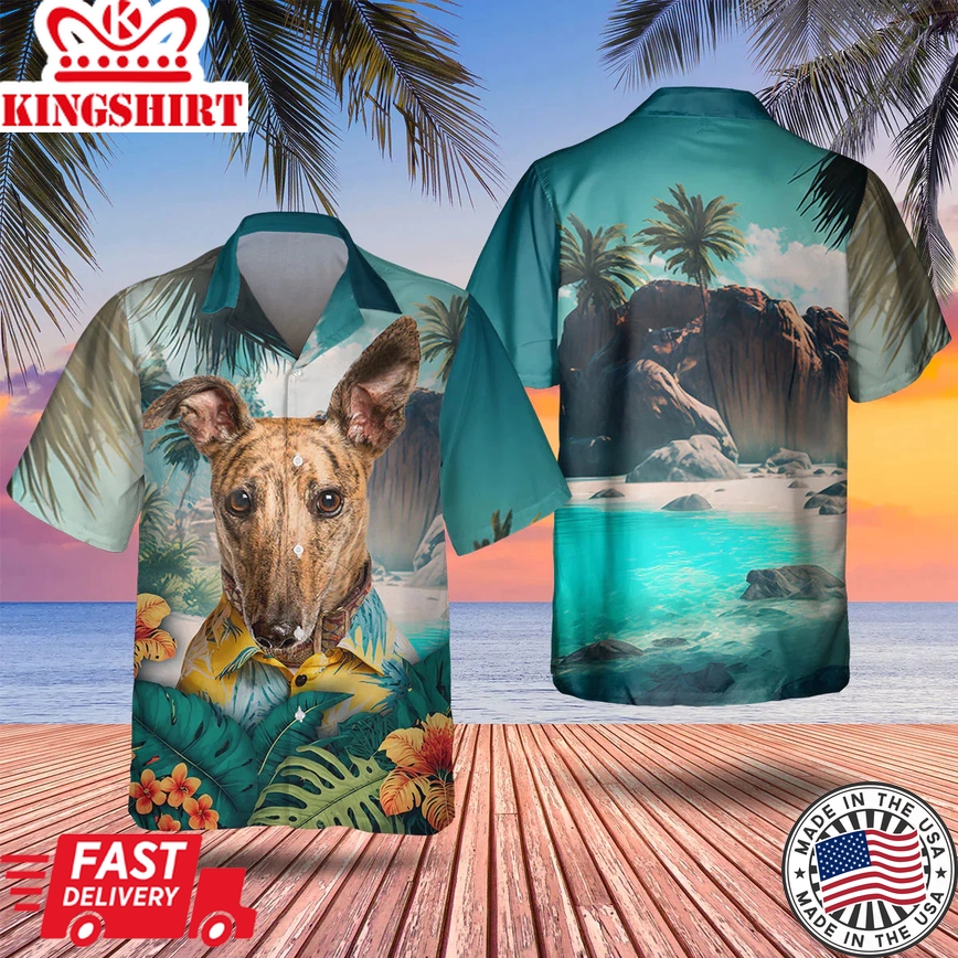 Whippet 3D Tropical Trendy Hawaiian Shirt, Dog Lover Trendy Hawaiian Shirt, Summer Gift For Men And Women