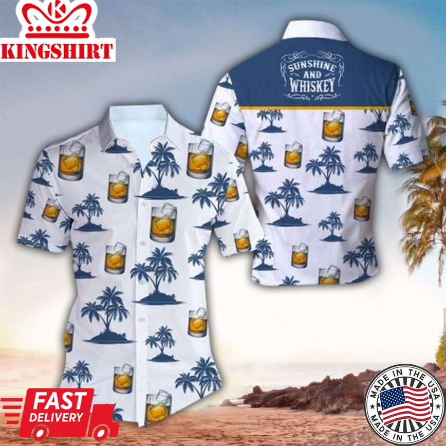 Whiskey Aloha Shirt, Perfect Trendy Hawaiian Shirt For Whiskey Lover, Hawaii Shirt Men, Aloha Shirt