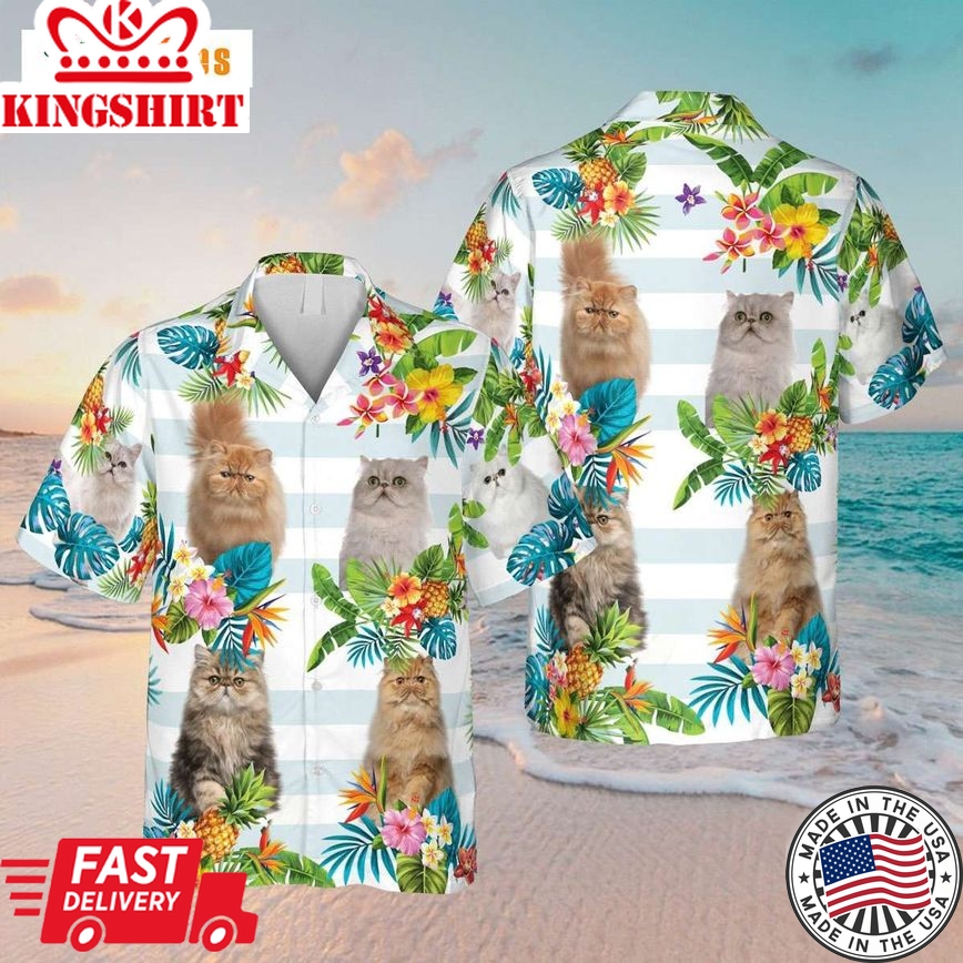 White And Yellow Persian Cats Trendy Hawaiian Shirt Perfect Gifts For Your Loved Ones