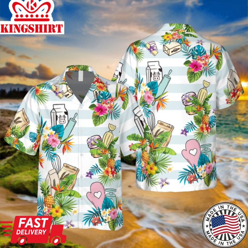 White Bakering Tools Hawaii Shirt, Kahala Shirt