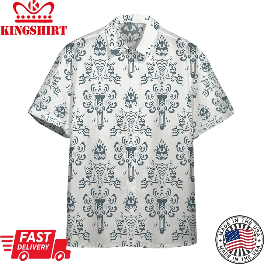 White Haunted Mansion Trendy Hawaiian Shirt