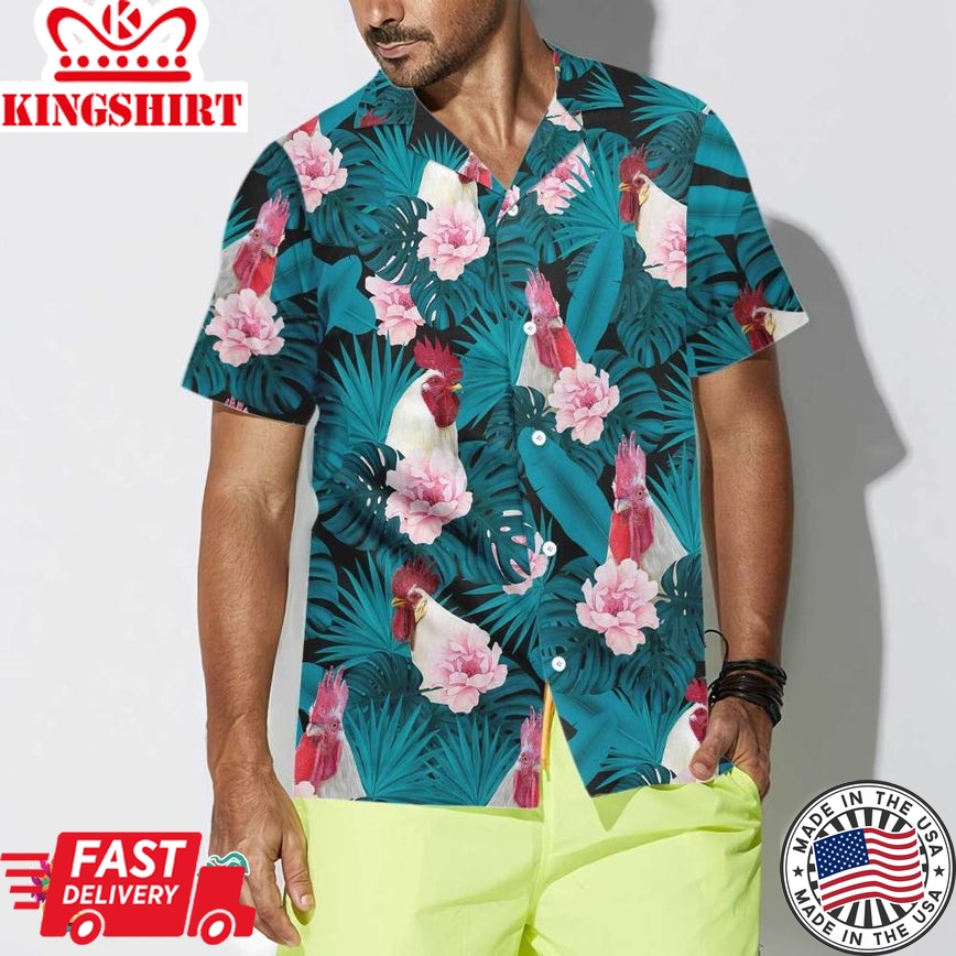 White Rooster V1 Hawaiian Shirt