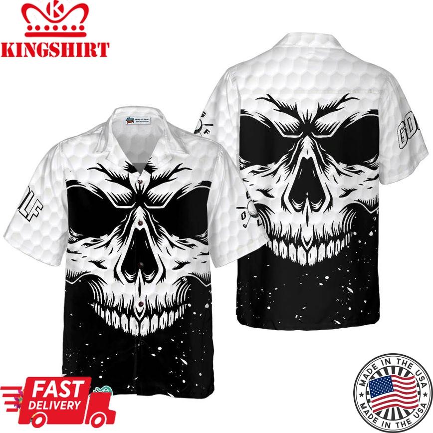 White Skull Golf Hawaiian Shirt