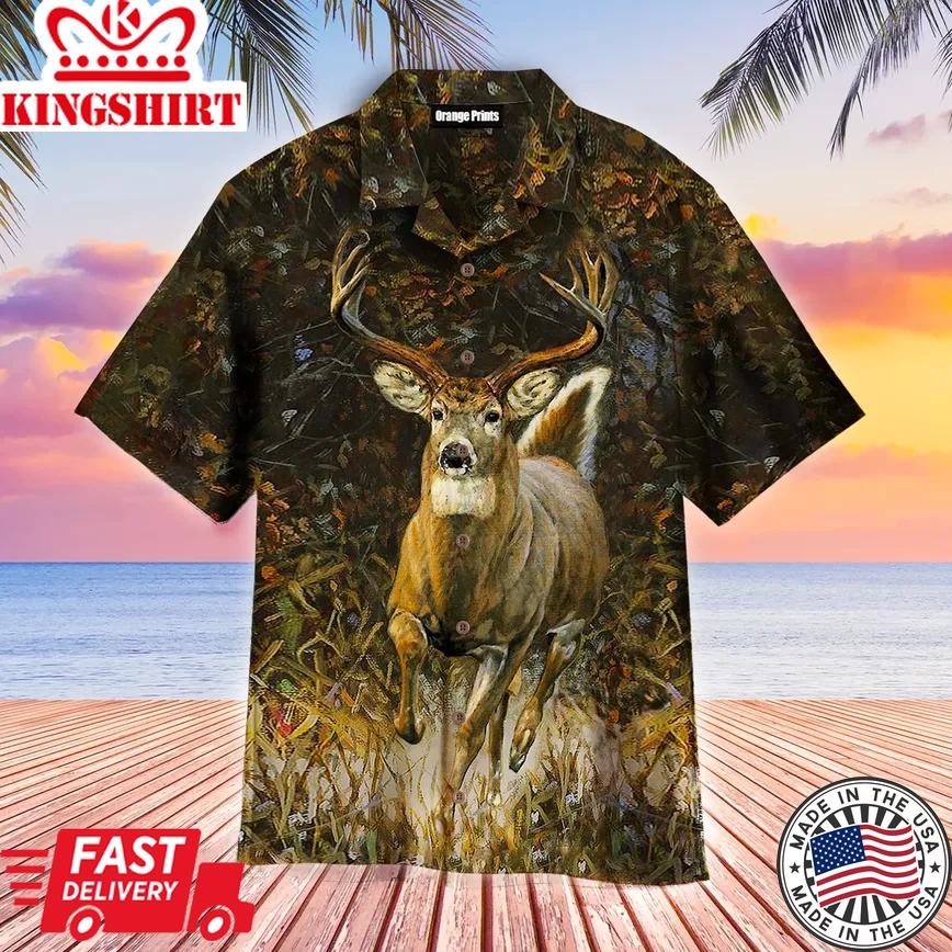 White Tailed Deer Hunting Trendy Hawaiian Shirt For