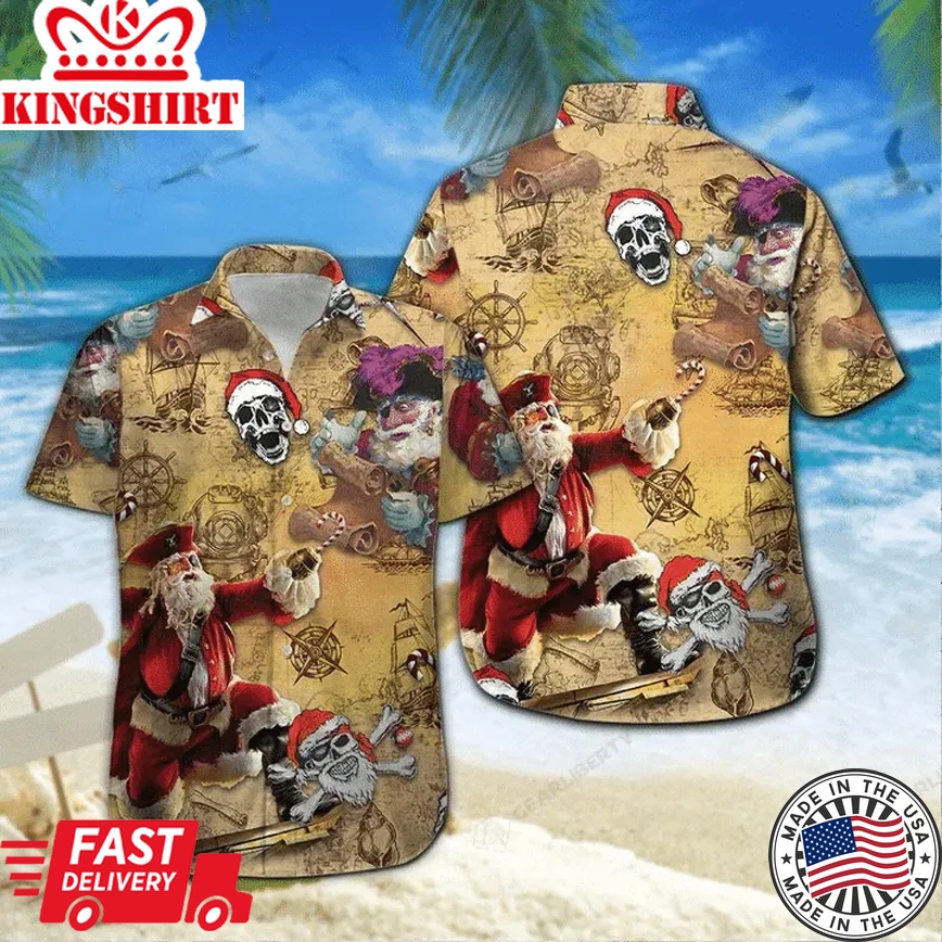 Who Loves Pirate Story On Christmas Time Trendy Hawaiian Shirt