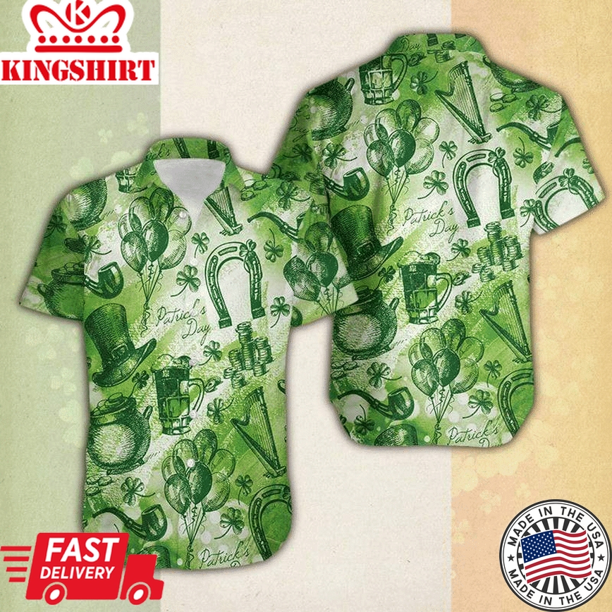 Whole Green Saint Patrick's Day Vintage Hawaiian Shirt