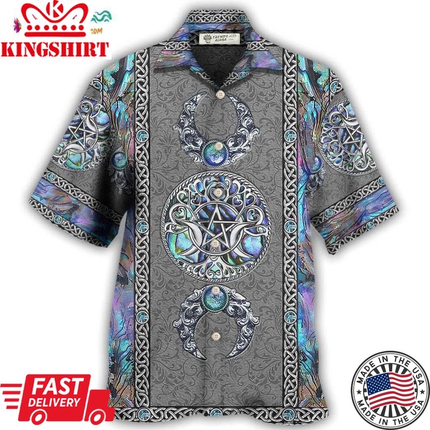 Wicca Mystery Spirit Triple Moon Witch Hawaiian Shirt