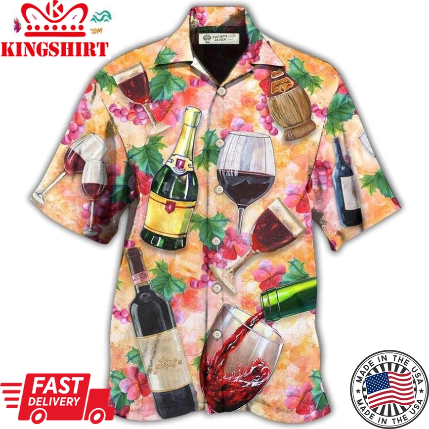 Wine Drinking Wine Colorful Style Hawaiian Shirt