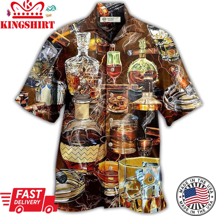 Wine Happiness Is Whisky Hawaiian Shirt