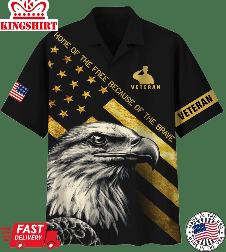 Wings of Freedom Hawaiian Shirt - Home Of The Free Because Of The Brave Eagle Edition