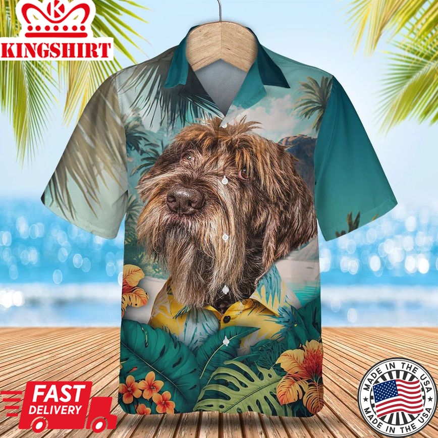 Wirehaired Pointing Griffon - 3D Tropical Trendy Hawaiian Shirt