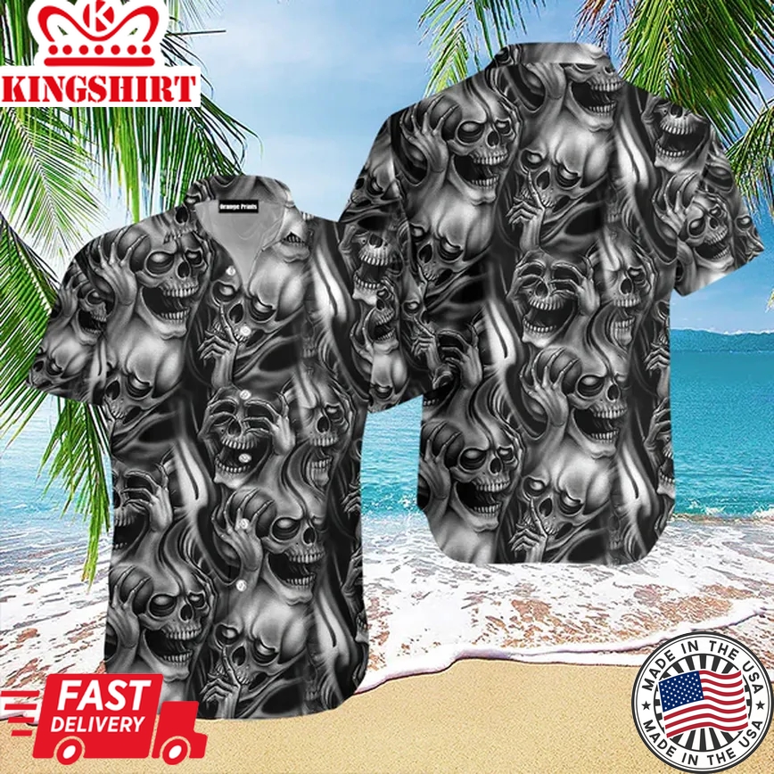 Wise Skulls Trendy Hawaiian Shirt For