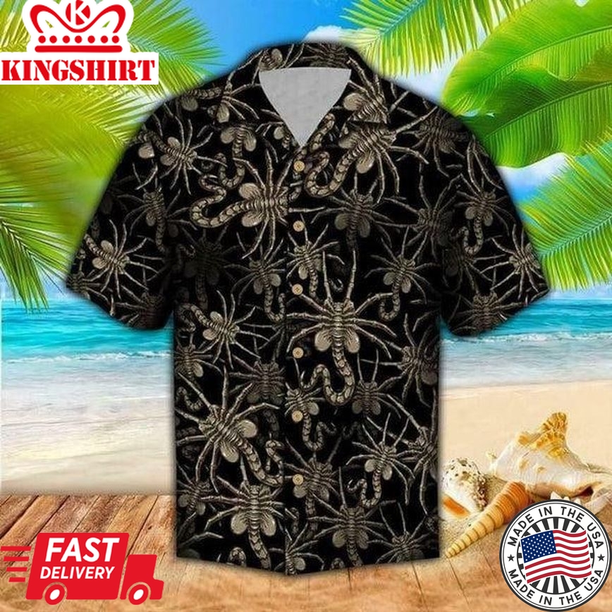 Wish Alien Face Hugger Trendy Hawaiian Shirt For