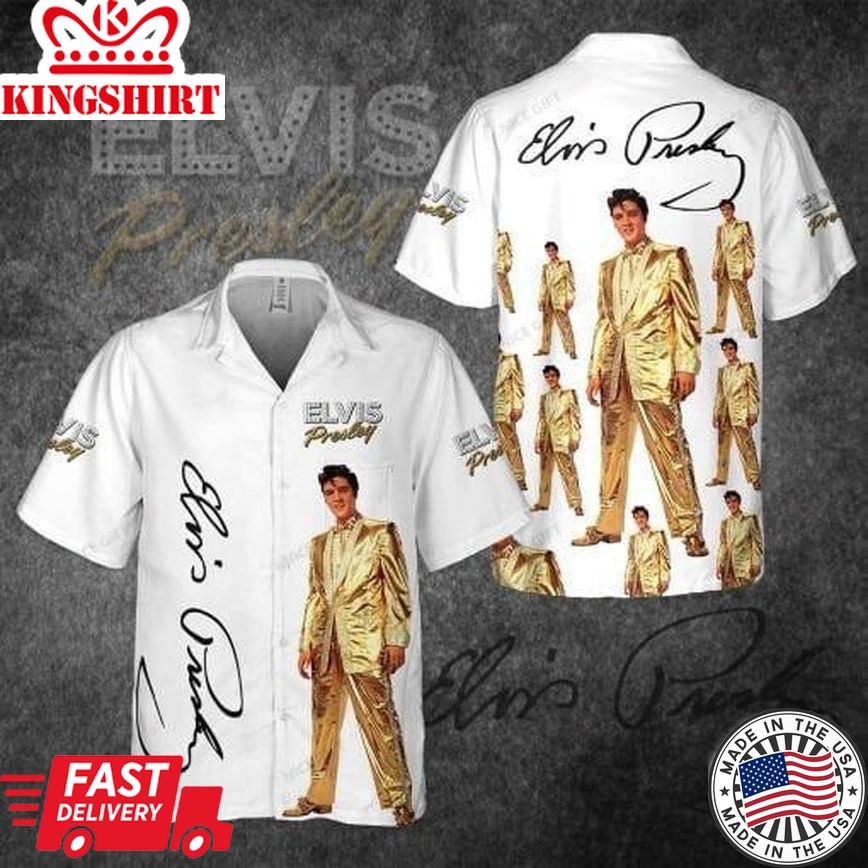 Witness Elvis's Harmonious Aura on 3D Hawaiian Cloth