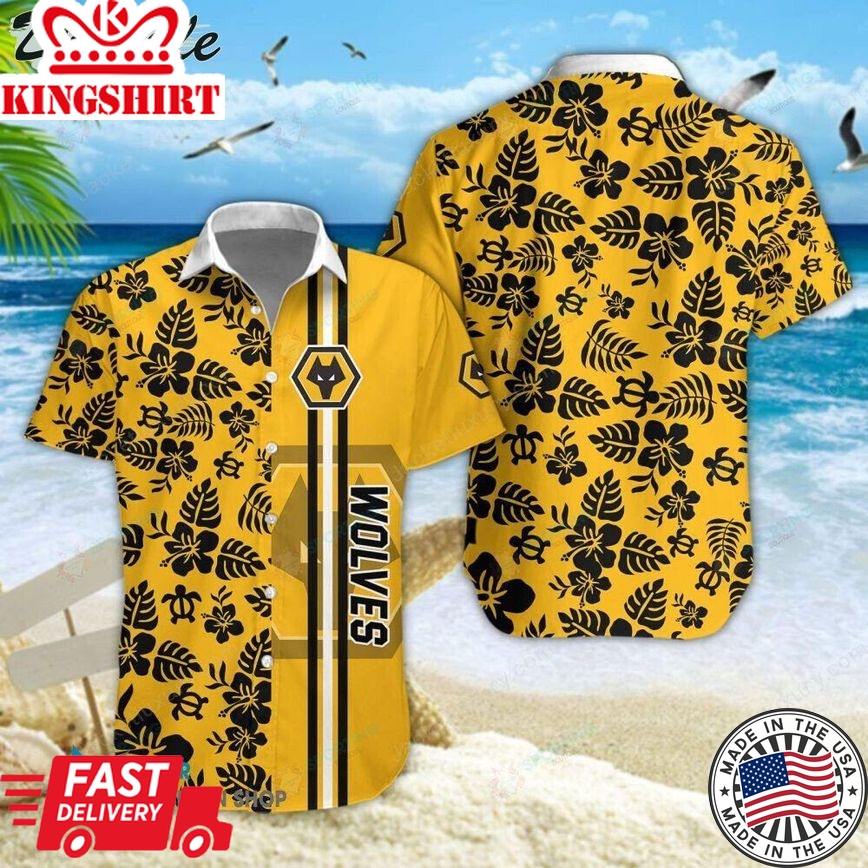 Wolverhampton Wanderers Fc Black Flower Trendy Hawaiian Shirt Aloha Shirt