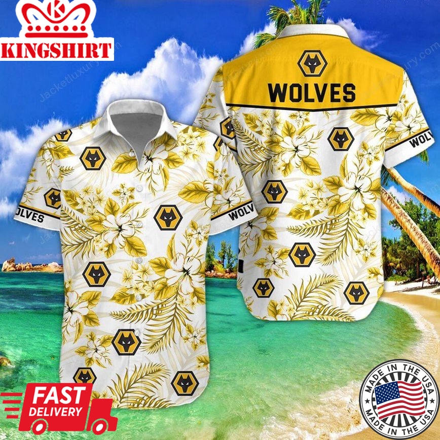 Wolverhampton Wanderers Fc Flower Tropical Trendy Hawaiian Shirt Aloha Shirt