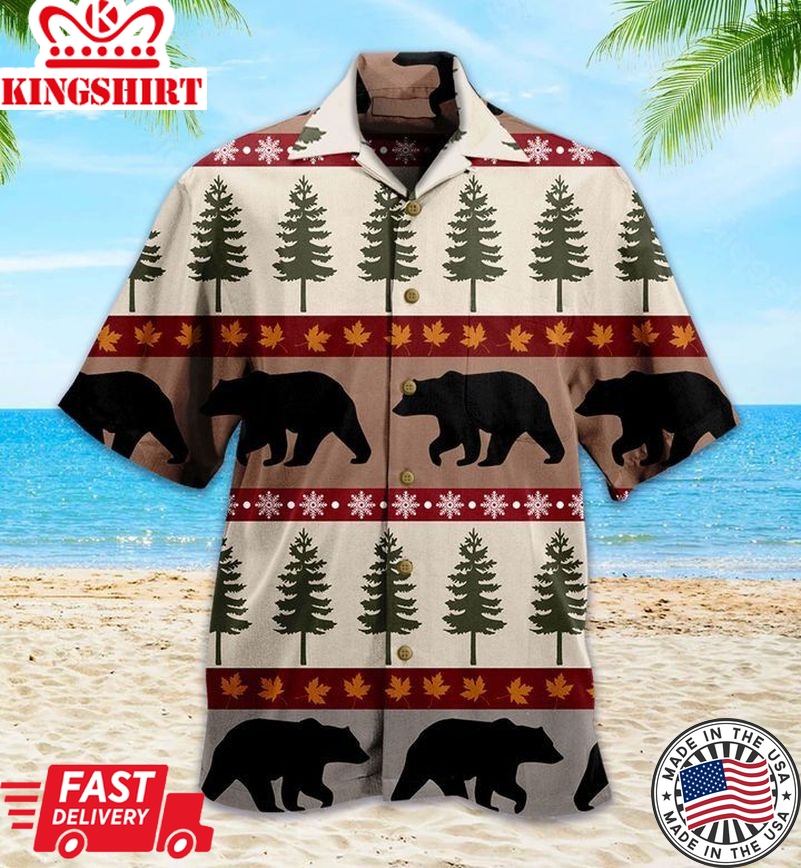 Woodland Trails Bear Brown Trendy Hawaiian Shirt 3D Summer Gifts