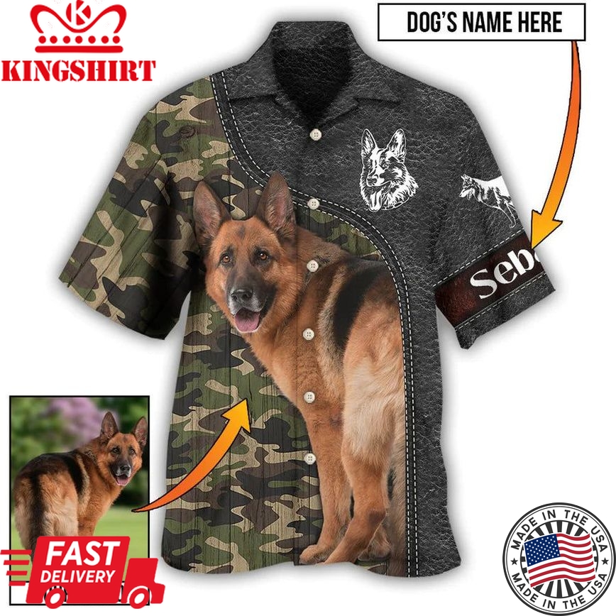 Woof-tastic Island Vibes: German Shepherd Photo Hawaiian Shirt