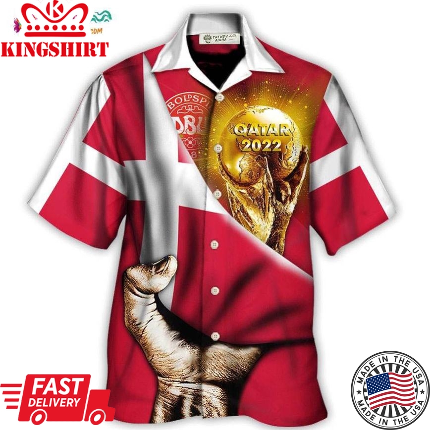 World Cup Qatar 2022 Denmark Will Be The Champion Flag Vintage Hawaiian Shirt