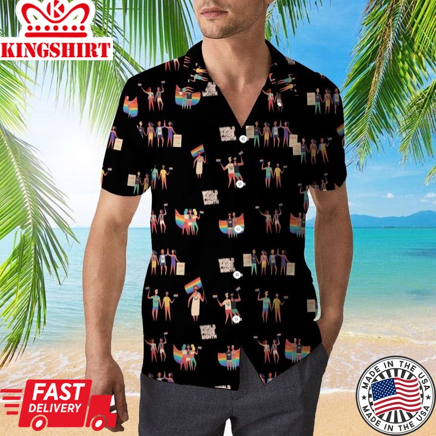 World Pride Month Hawaiian Full Print Shirt, Beach Hawaii Lgbt Pride Shirt