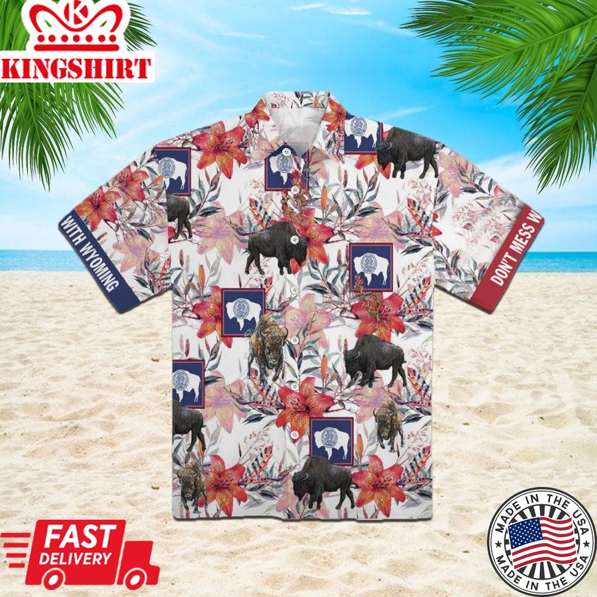 Wyoming Bison Trendy Hawaiian Shirt