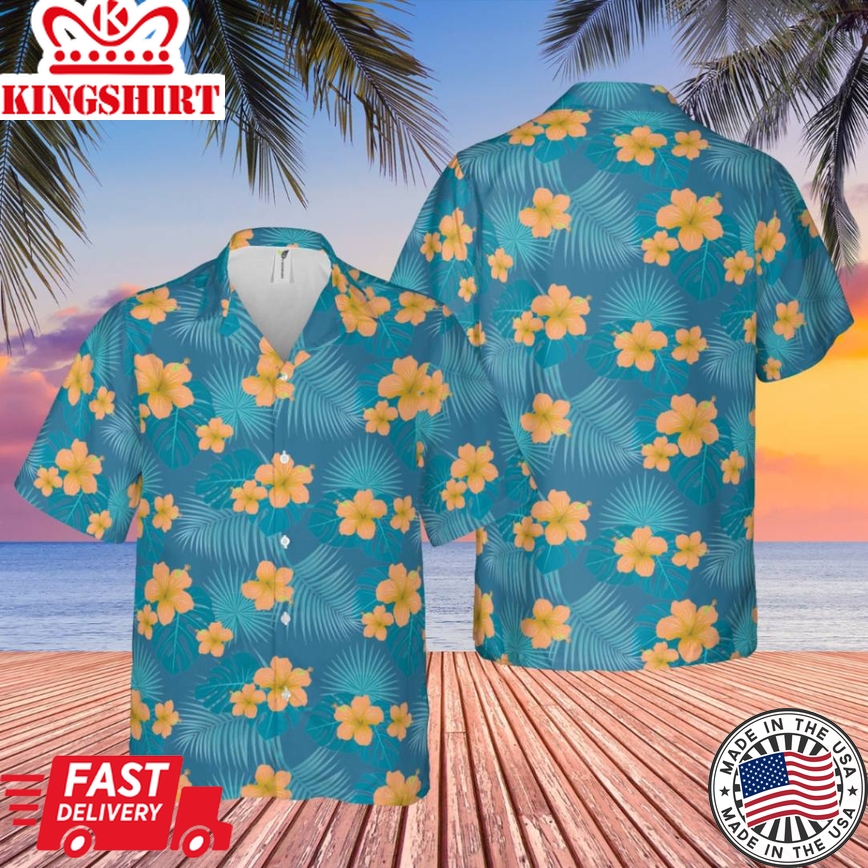 Yellow Flowers Trendy Hawaiian Shirt, FatherS Day Gift