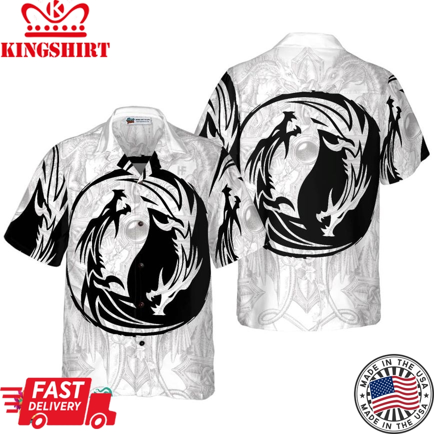 Yin Yang Dragon Hawaiian Shirt