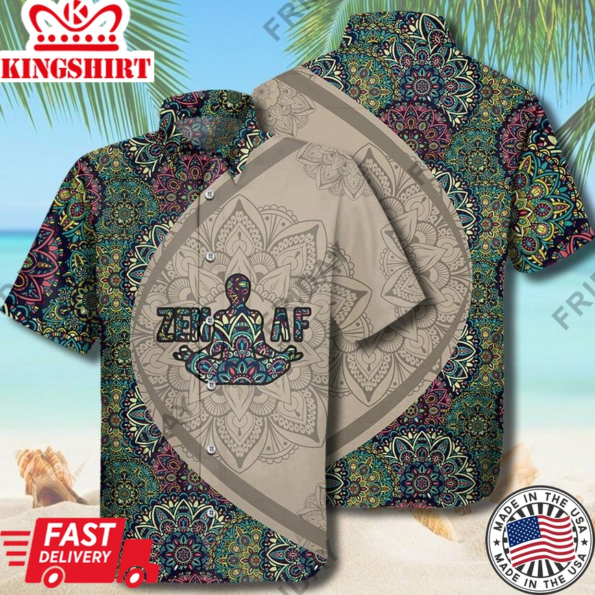 Yoga Hawaiian Shirt Yoga Zen Af Buddha Mandala Hawaii Tshirt