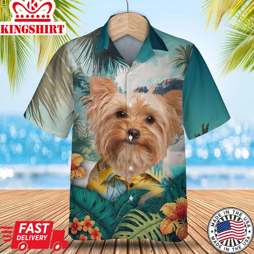 Yorkshire Terrier - 3D Tropical Trendy Hawaiian Shirt