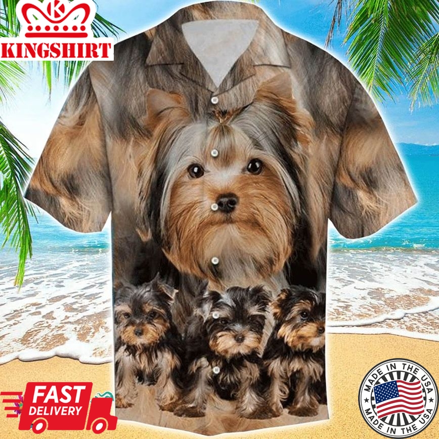 Yorkshire Terrier Brown Nice Design Hawaiian Aloha Beach Shirt