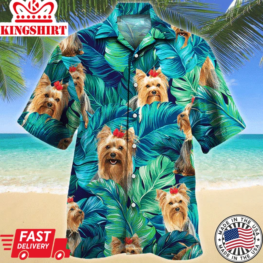 Yorkshire Terrier Dog Lovers Hawaiian Style For Summer All Printed 3D Trendy Hawaiian Shirt