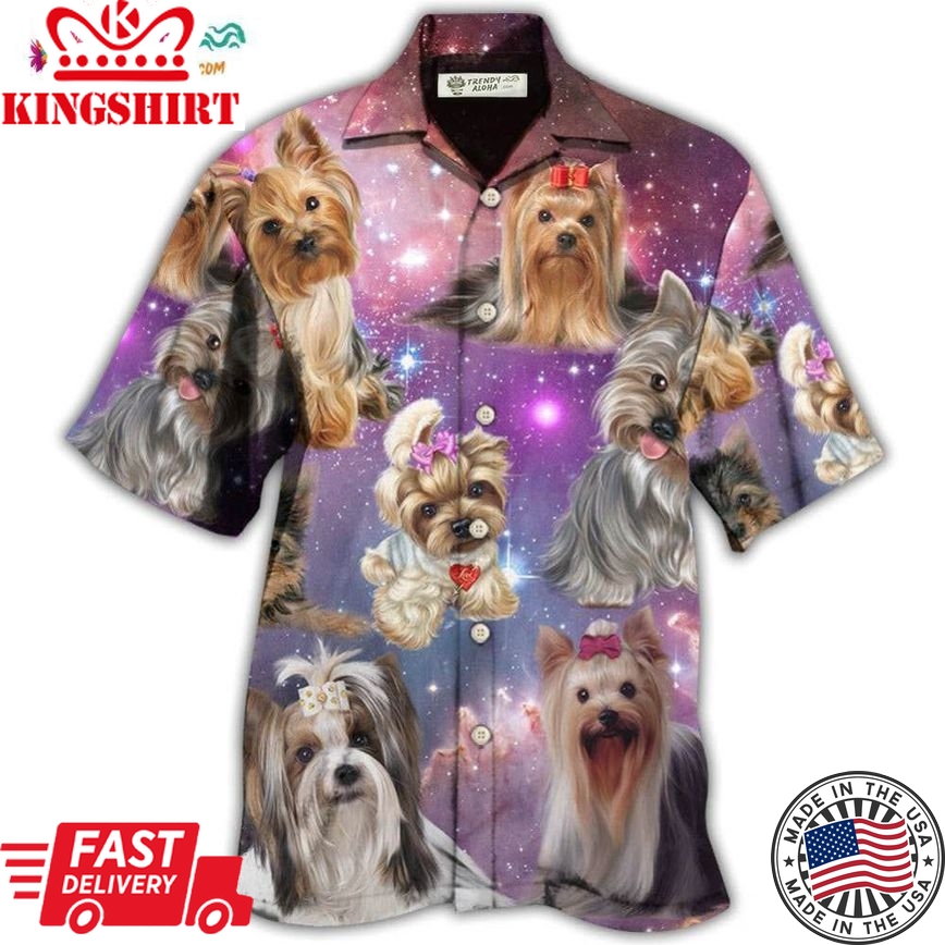 Yorkshire Terrier Mysterious Galaxy Hawaiian Shirt