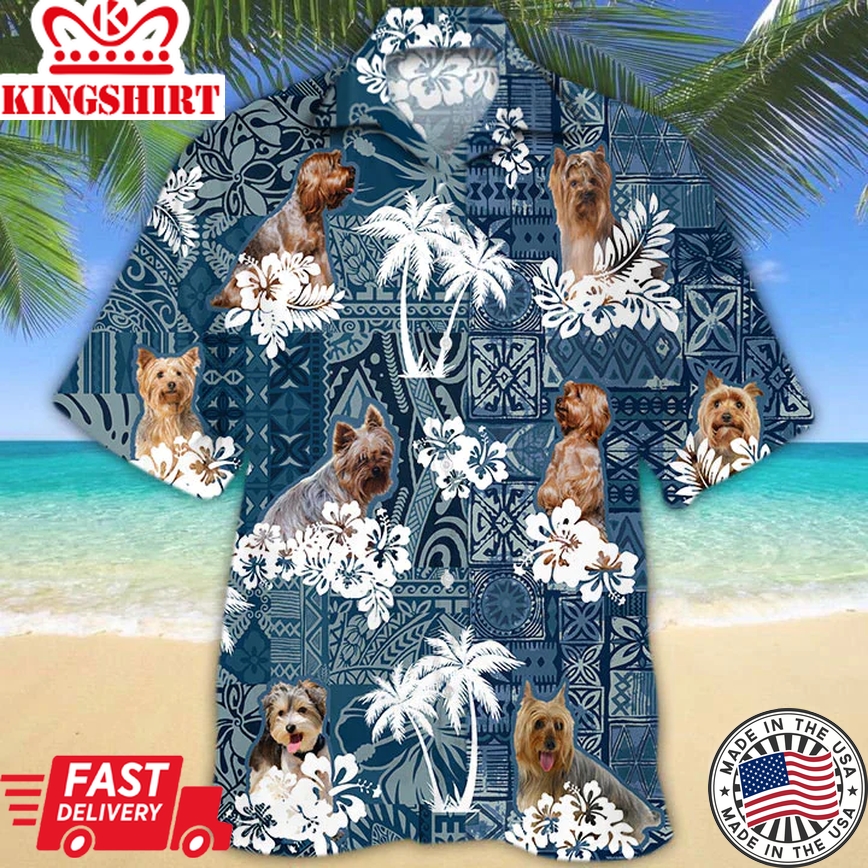 Yorkshire Terrier Trendy Hawaiian Shirt, Whippet Flowers Aloha Shirt, Men's Trendy Hawaiian Shirt, Women's Trendy Hawaiian Shirt