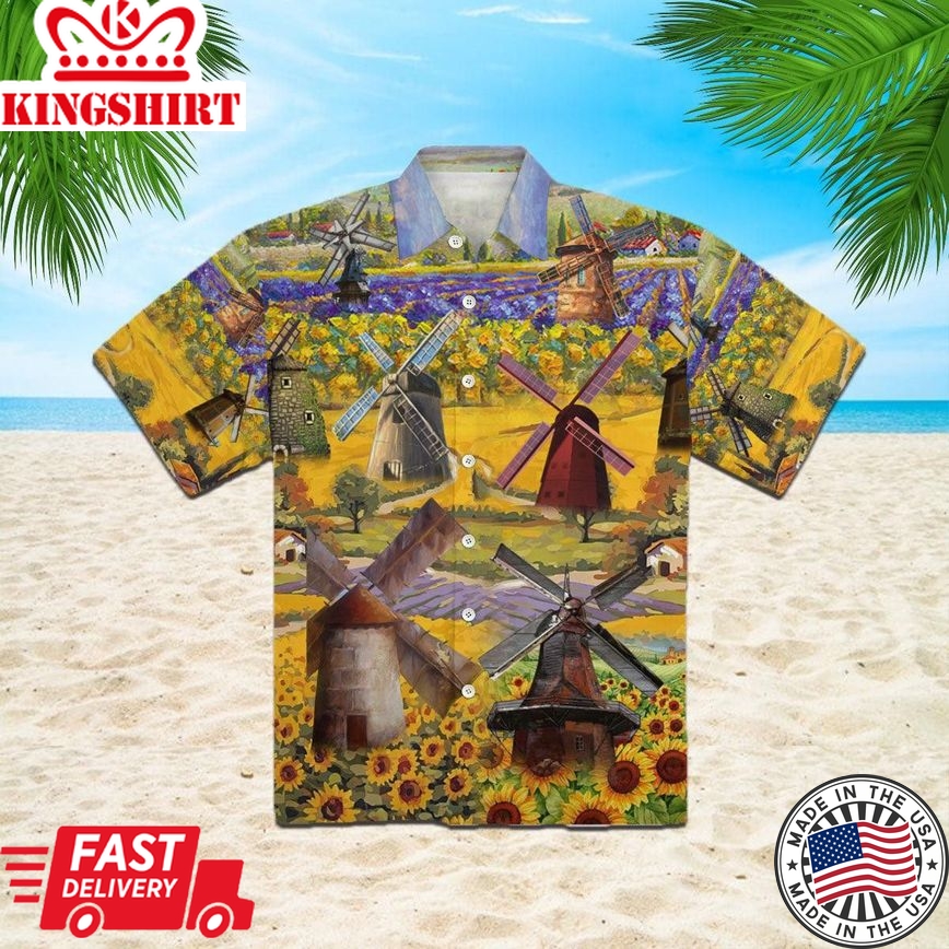 You Can Not Make A Windmill Go With A Pair Of Bellows Flowers Trendy Hawaiian Shirt