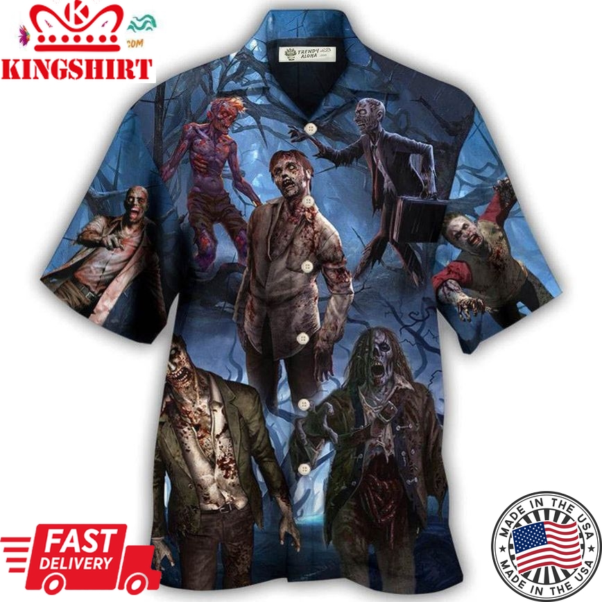 Zombie Blood Dark Scary Halloween Hawaiian Shirt