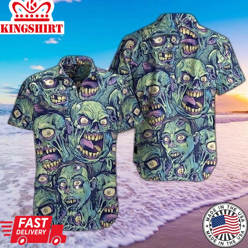 Zombie Hawaiians Green Awesome Design Trendy Hawaiian Shirt