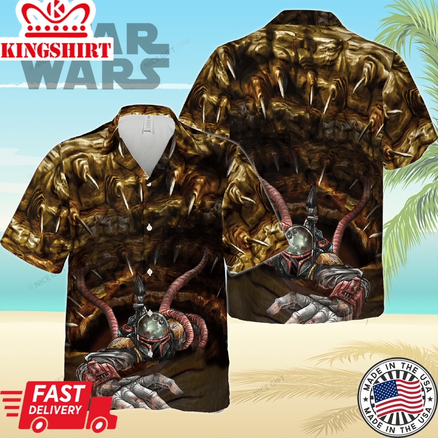 3D Design of The Mandalorian on Star Wars Hawaiian Shirt