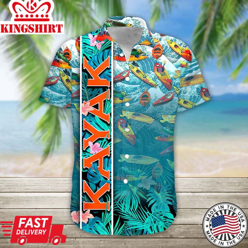 3D Kayak Hawaii Shirt, Mens Hawaiian Aloha Beach Shirt, Trendy Hawaiian Shirts For Men