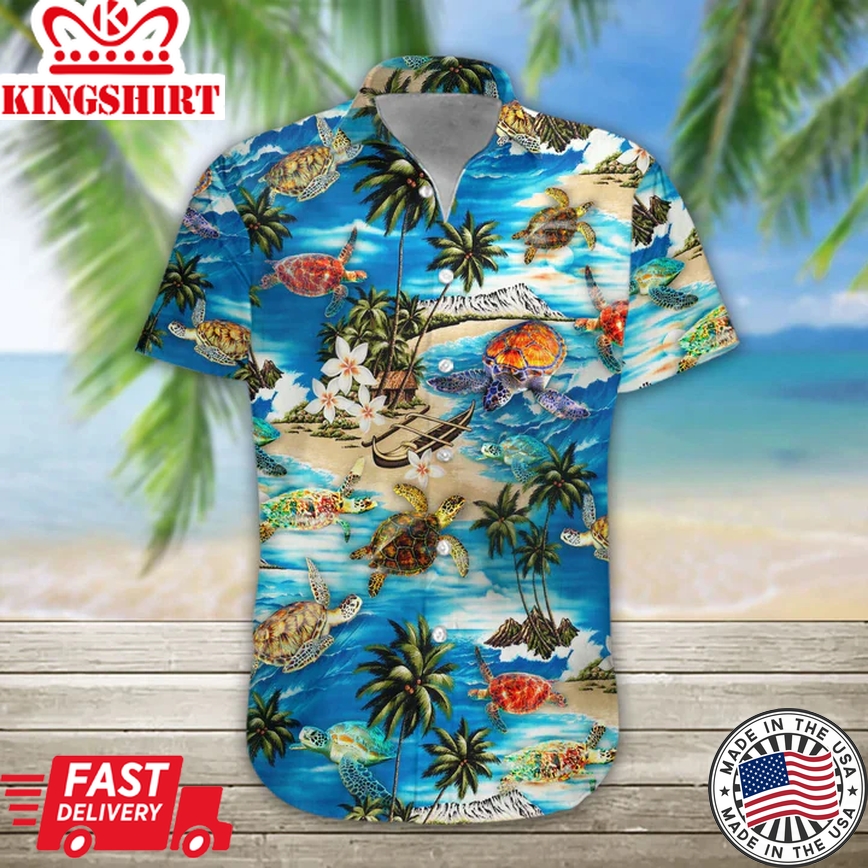 3D Sea Turtle Hawaii Shirt, Mens Hawaiian Aloha Beach Shirt, Trendy Hawaiian Shirts For Men