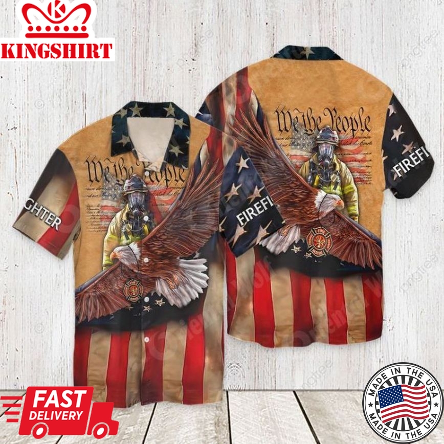 4Th Of July Independence Day Memorial Day Firefighter Trendy Hawaiian Shirt