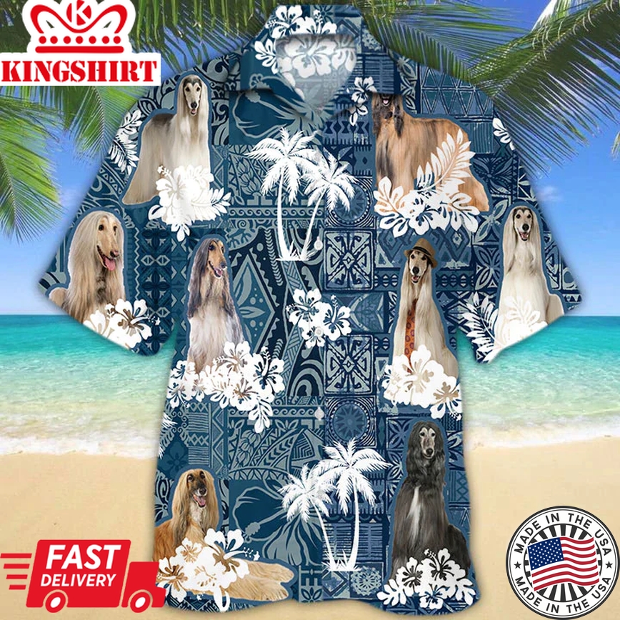 Afghan Hound Trendy Hawaiian Shirt